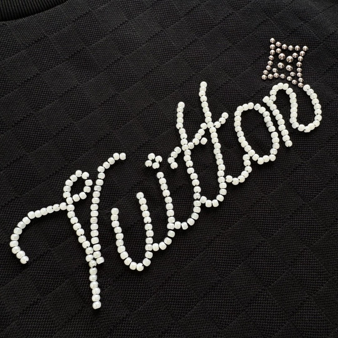 LOUIS VUITTON 路易威登 LV Nigo 联名款 刺绣钉珠注明 T恤 短袖 黑色 A5 1AIMLY