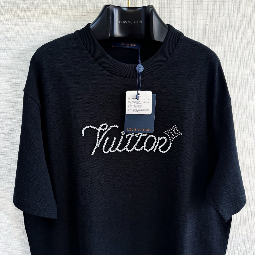 LOUIS VUITTON 路易威登 LV Nigo 联名款 刺绣钉珠注明 T恤 短袖 黑色 A5 1AIMLY
