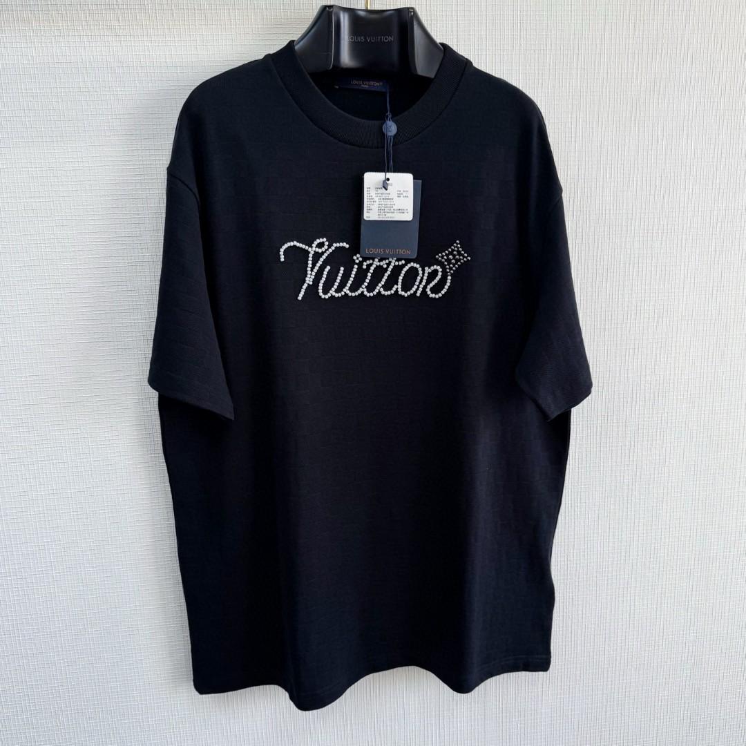 LOUIS VUITTON 路易威登 LV Nigo 联名款 刺绣钉珠注明 T恤 短袖 黑色 A5 1AIMLY
