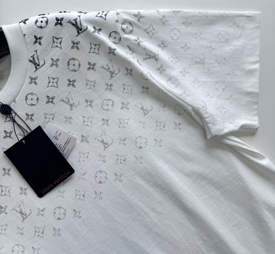 LOUIS VUITTON 路易威登 LV 渐变老花logo T恤 短袖 深蓝色 白色 A5 1AFQB4