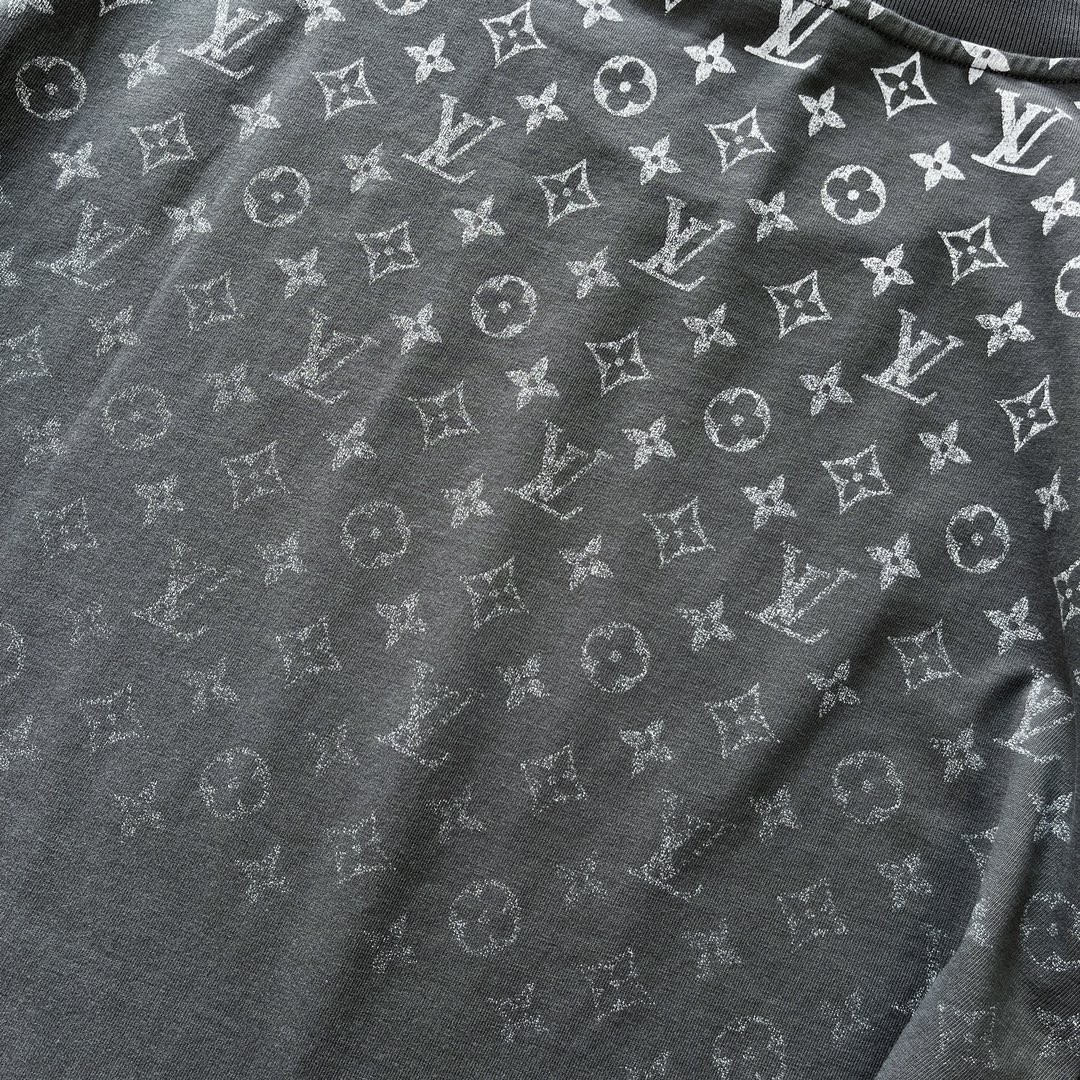 LOUIS VUITTON 路易威登 LV 渐变老花logo T恤 短袖 黑色 灰色 A5 1AFBB4
