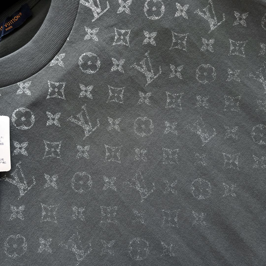 LOUIS VUITTON 路易威登 LV 渐变老花logo T恤 短袖 黑色 灰色 A5 1AFBB4