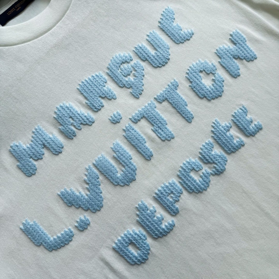 LOUIS VUITTON 路易威登 LV Nigo 联名款 毛线刺绣 T恤 短袖 白色 A5 1AIKD4