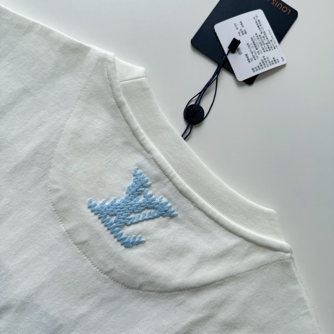 LOUIS VUITTON 路易威登 LV Nigo 联名款 毛线刺绣 T恤 短袖 白色 A5 1AIKD4
