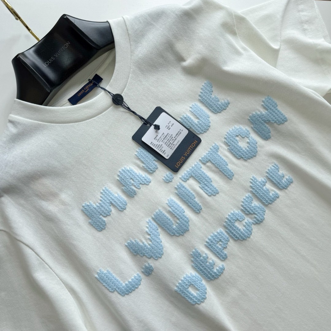 LOUIS VUITTON 路易威登 LV Nigo 联名款 毛线刺绣 T恤 短袖 白色 A5 1AIKD4