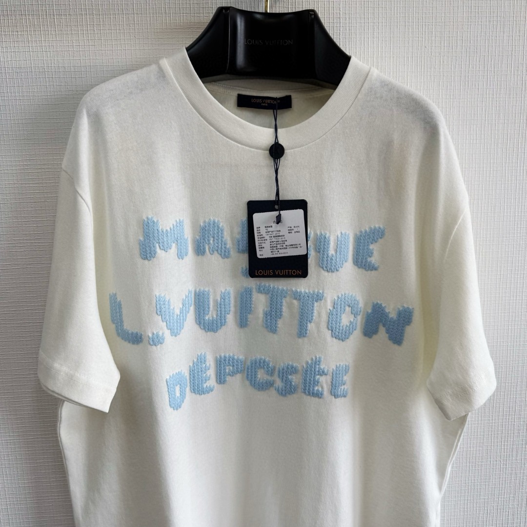 LOUIS VUITTON 路易威登 LV Nigo 联名款 毛线刺绣 T恤 短袖 白色 A5 1AIKD4