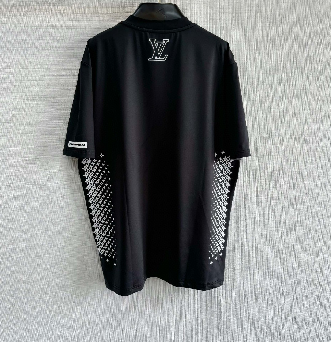 LOUIS VUITTON 路易威登 美洲杯 烫画圆领 T恤 短袖 黑色 A5 1AFVU1