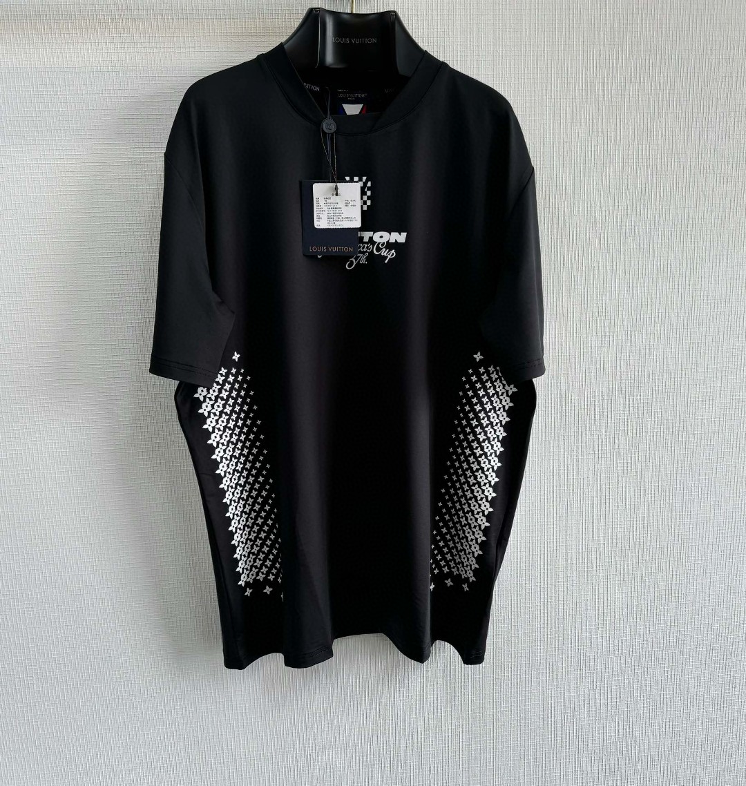 LOUIS VUITTON 路易威登 美洲杯 烫画圆领 T恤 短袖 黑色 A5 1AFVU1