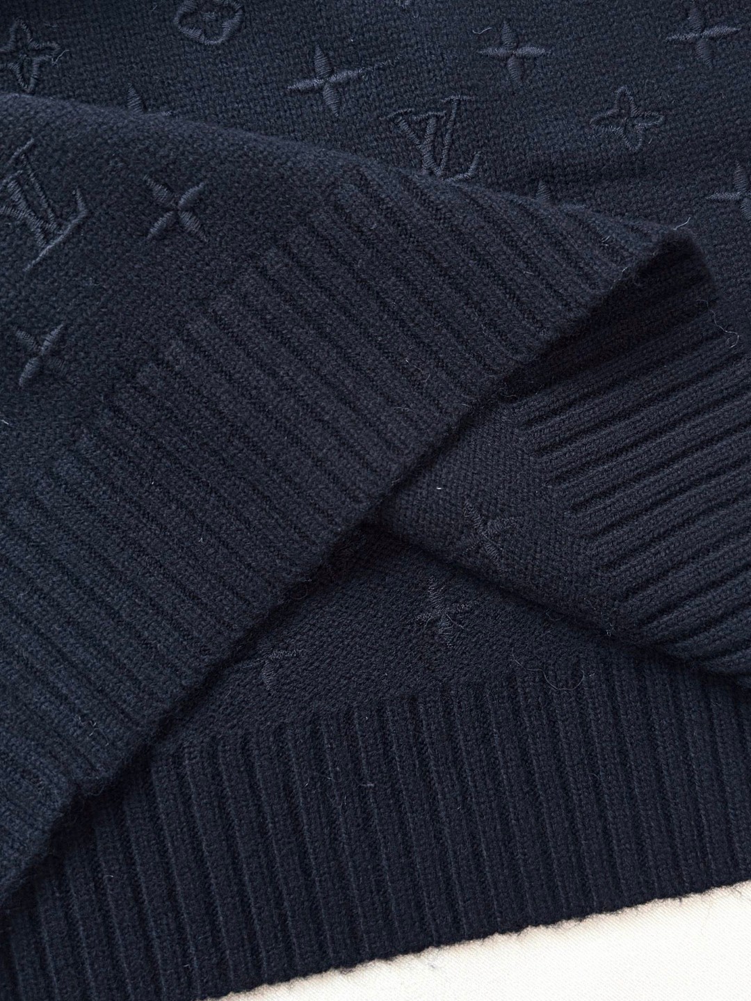 LOUIS VUITTON 路易威登 字母3D羊毛老花毛衣 针织衫 外套 长袖 黑色 白色 C0 1AHZ44