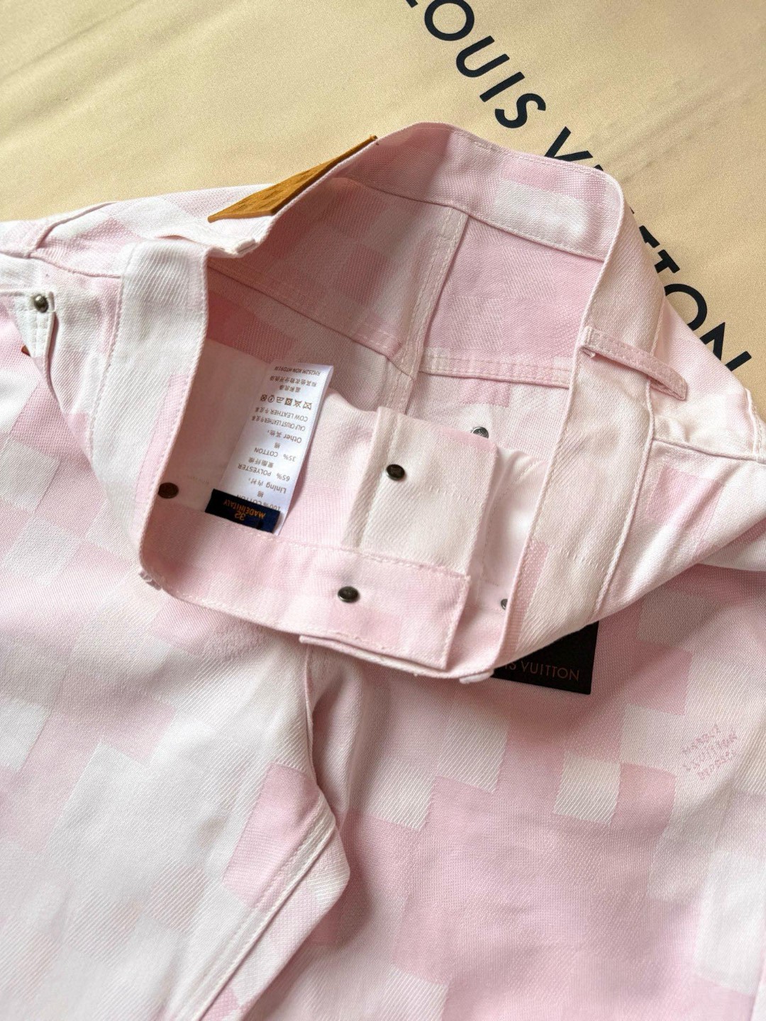 LOUIS VUITTON 路易威登 棋盘格牛仔裤 裤子 长裤 粉色 B5 1AILVE