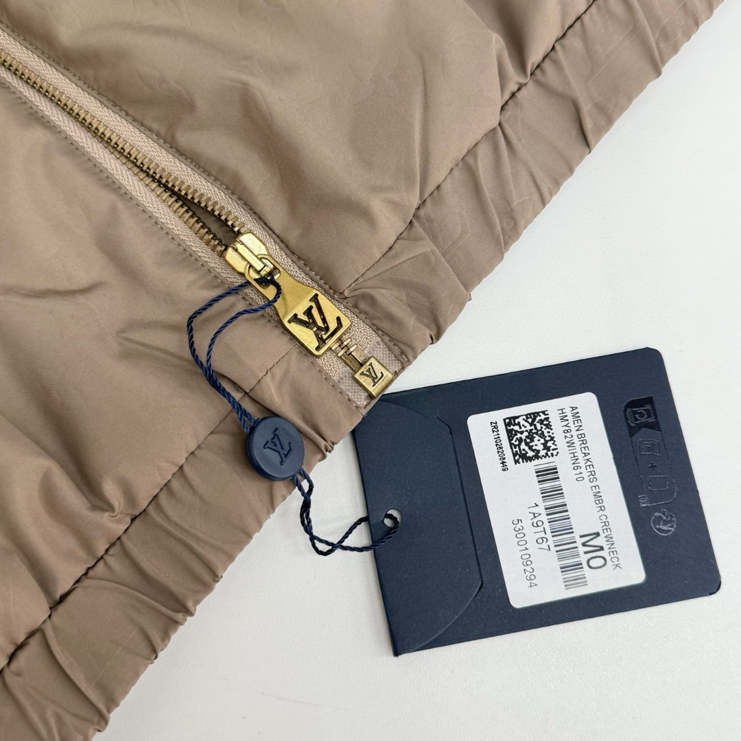 LOUIS VUITTON 路易威登 压花拉链连帽棉服外套 夹克 长袖 棕色 D0 1AHBID