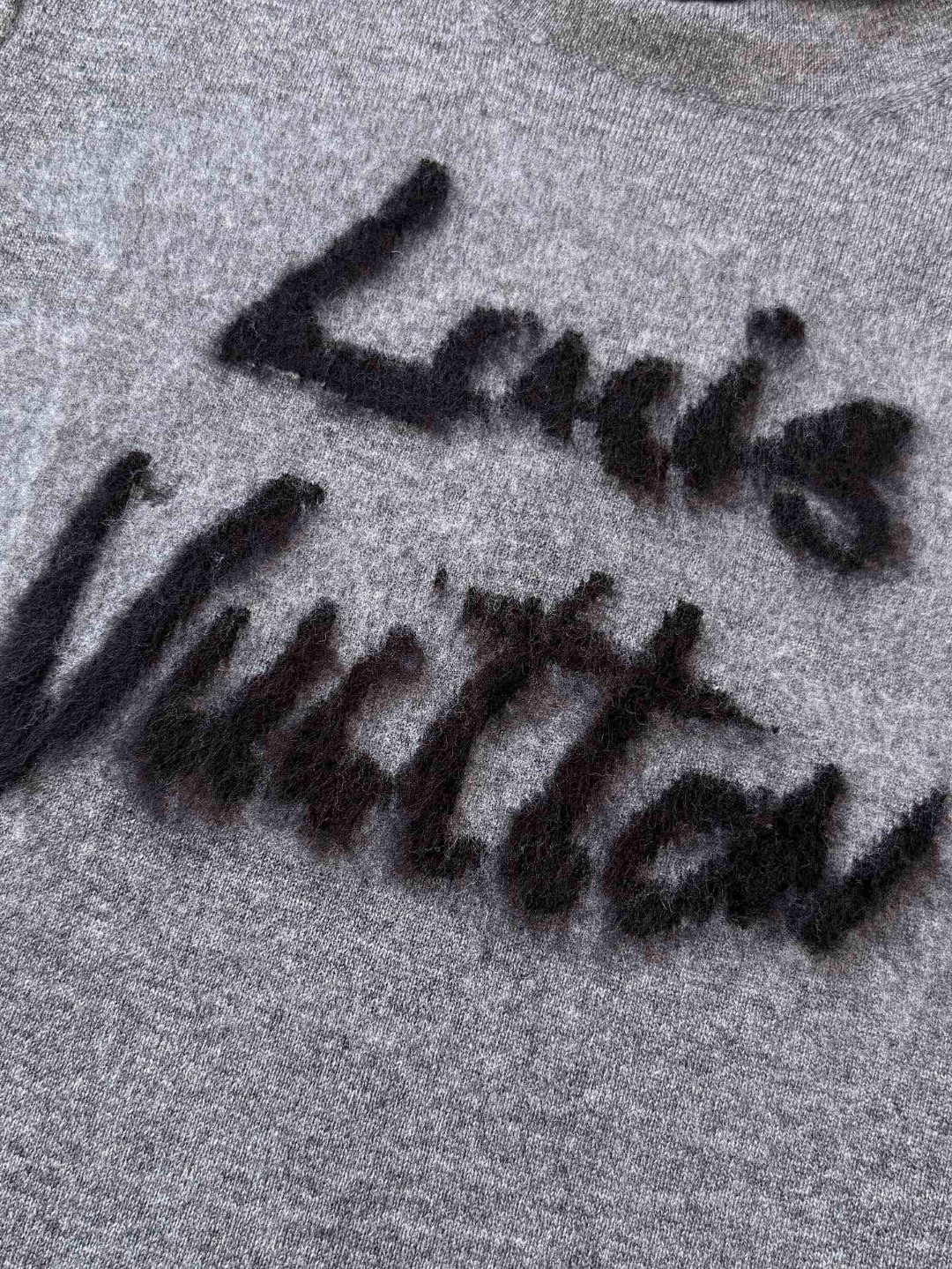 LOUIS VUITTON 路易威登 字母提花卷边打底衫 T恤 长袖 灰色 B0 1AHZCV