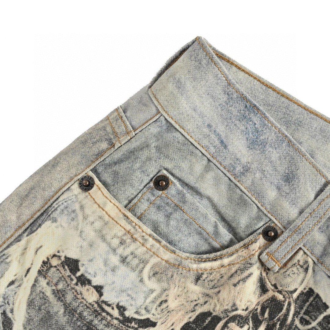 Acne Studios 破坏错觉印花牛仔裤 长裤 裤子 B0 