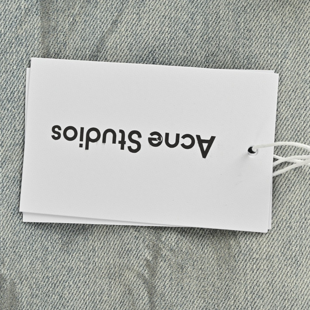 Acne Studios 徽标做旧泼墨牛仔衬衫 外套 长袖 蓝色 B0 CB0103-228