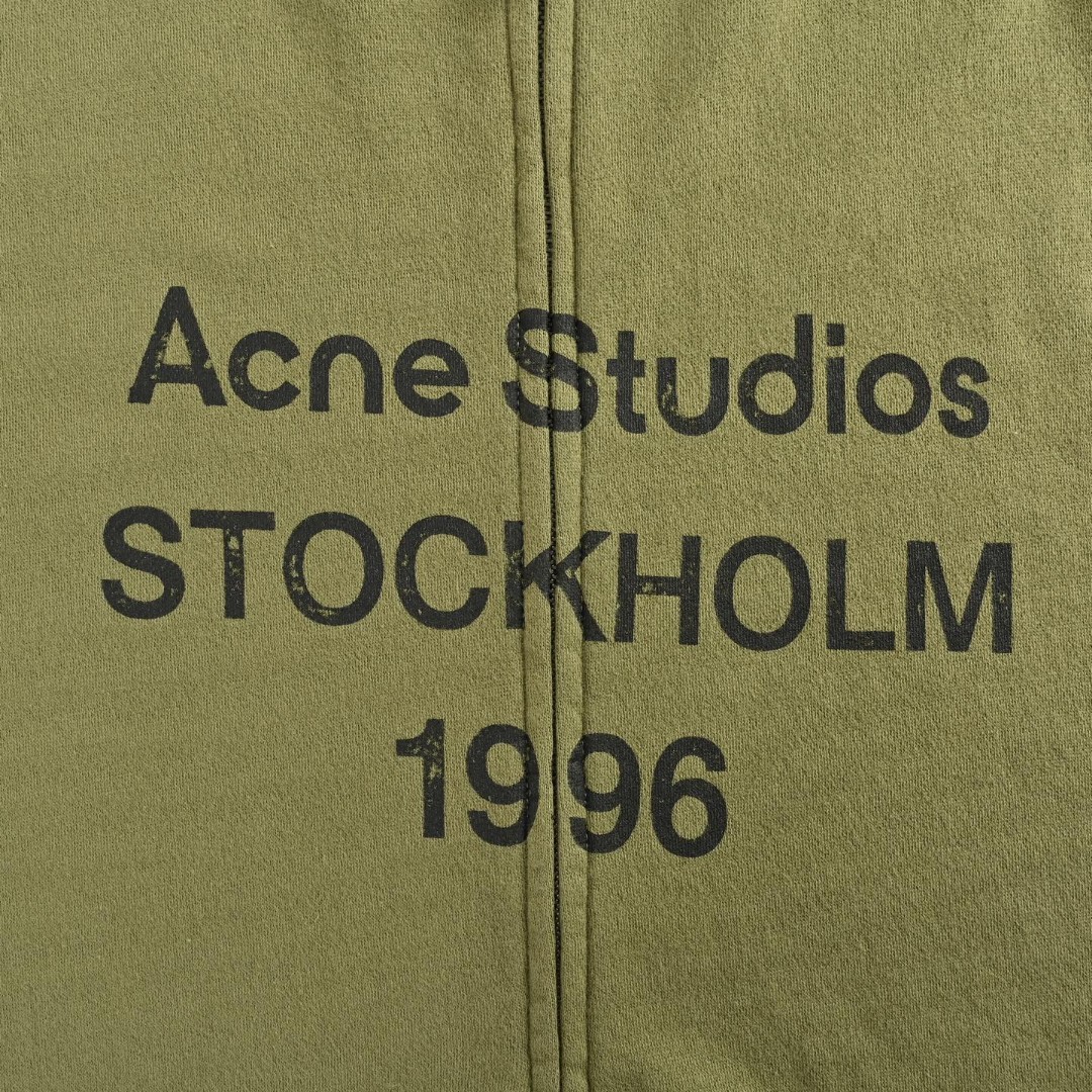 Acne Studios 喷墨拉链棒球服外套 卫衣 夹克 长袖 绿色 B0 CI0189-AB7