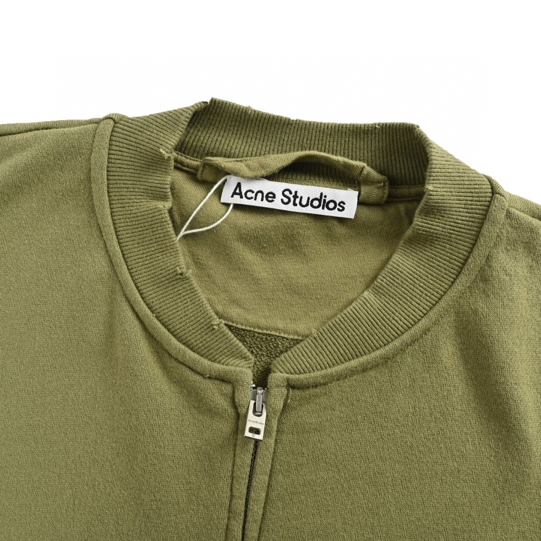 Acne Studios 喷墨拉链棒球服外套 卫衣 夹克 长袖 绿色 B0 CI0189-AB7