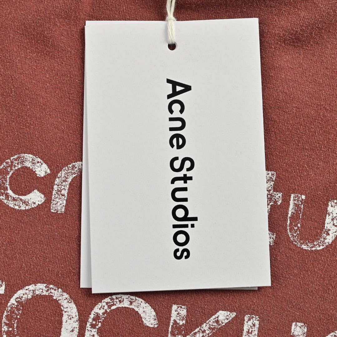 Acne Studios 1996喷砂做旧水洗T恤 打底衫 长袖 红色 A5