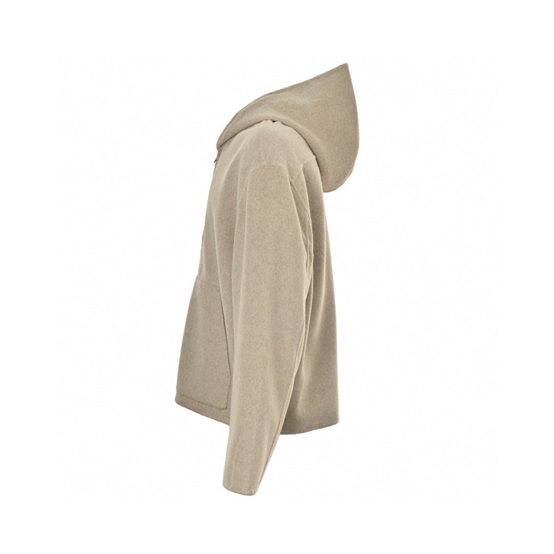 Acne Studios 双面羊绒连帽外套 夹克 长袖 卡其色 C0 B90831-633