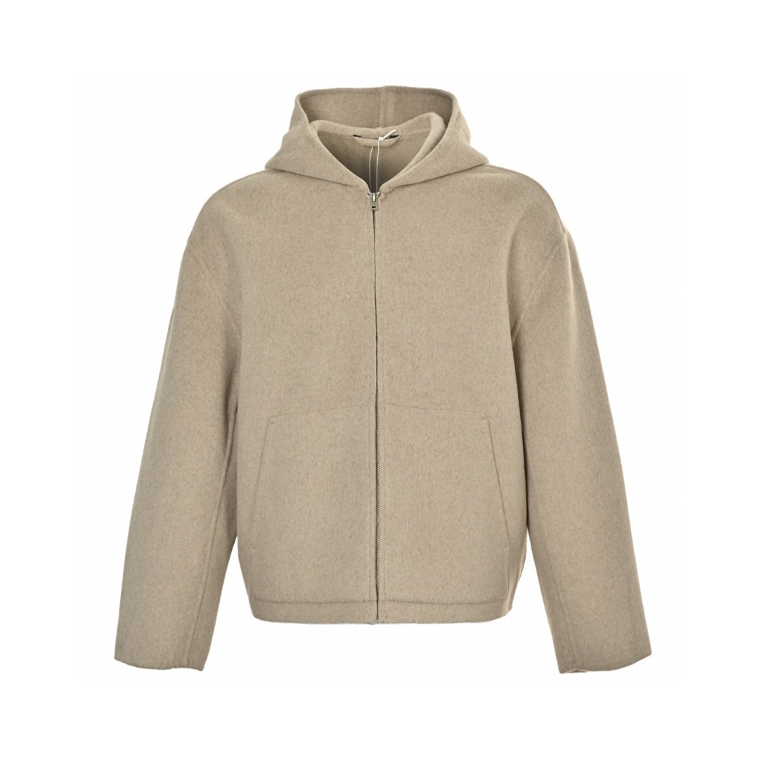 Acne Studios 双面羊绒连帽外套 夹克 长袖 卡其色 C0 B90831-633