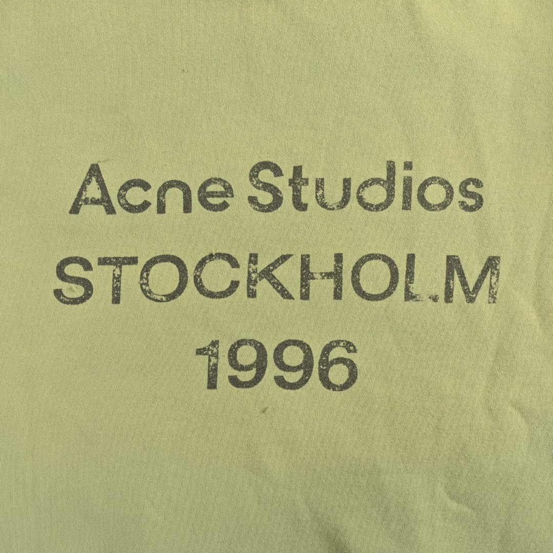 Acne Studios 1996渲染水洗做旧字母印花连帽卫衣 外套 长袖 绿色 B0 