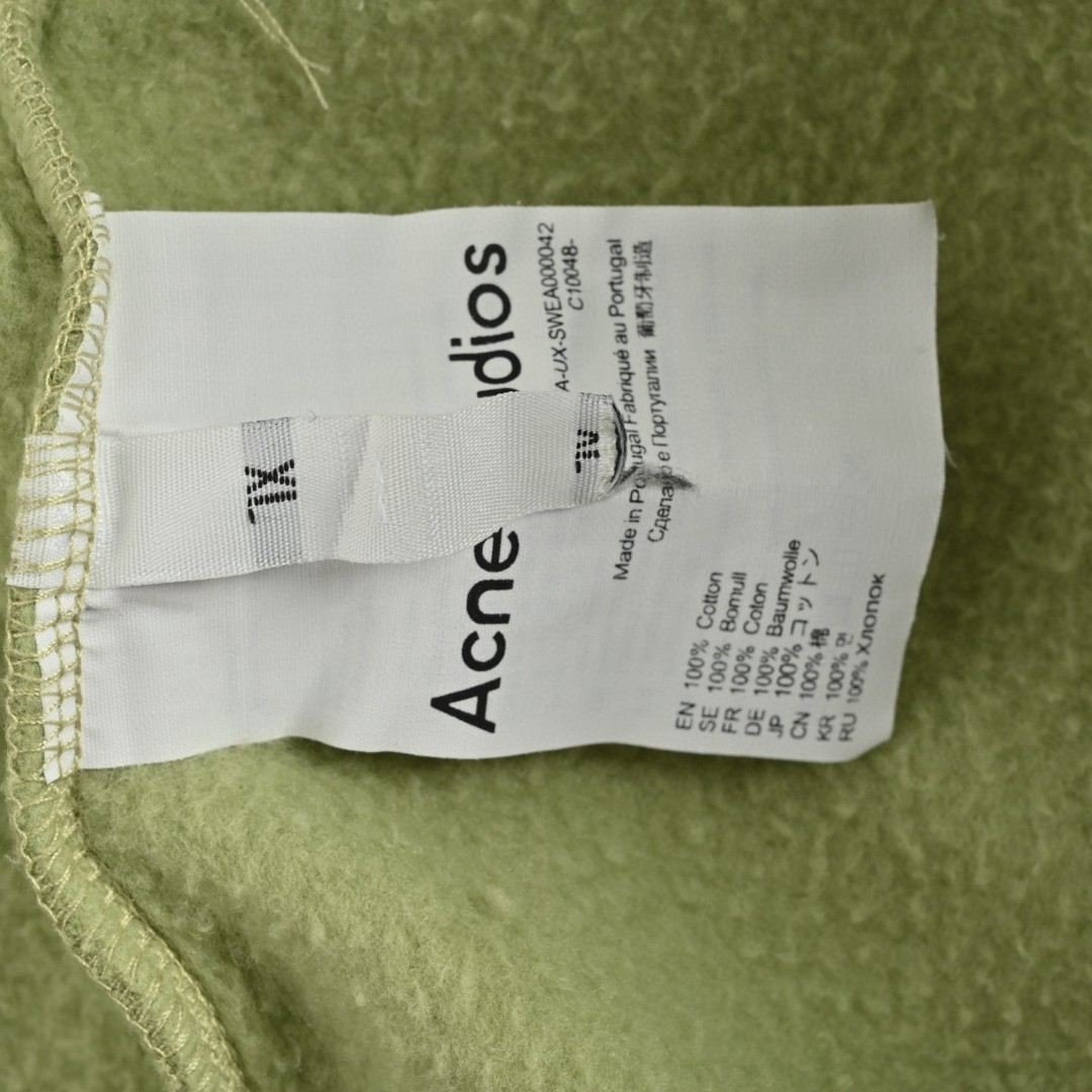 Acne Studios 1996渲染水洗做旧字母印花连帽卫衣 外套 长袖 绿色 B0 