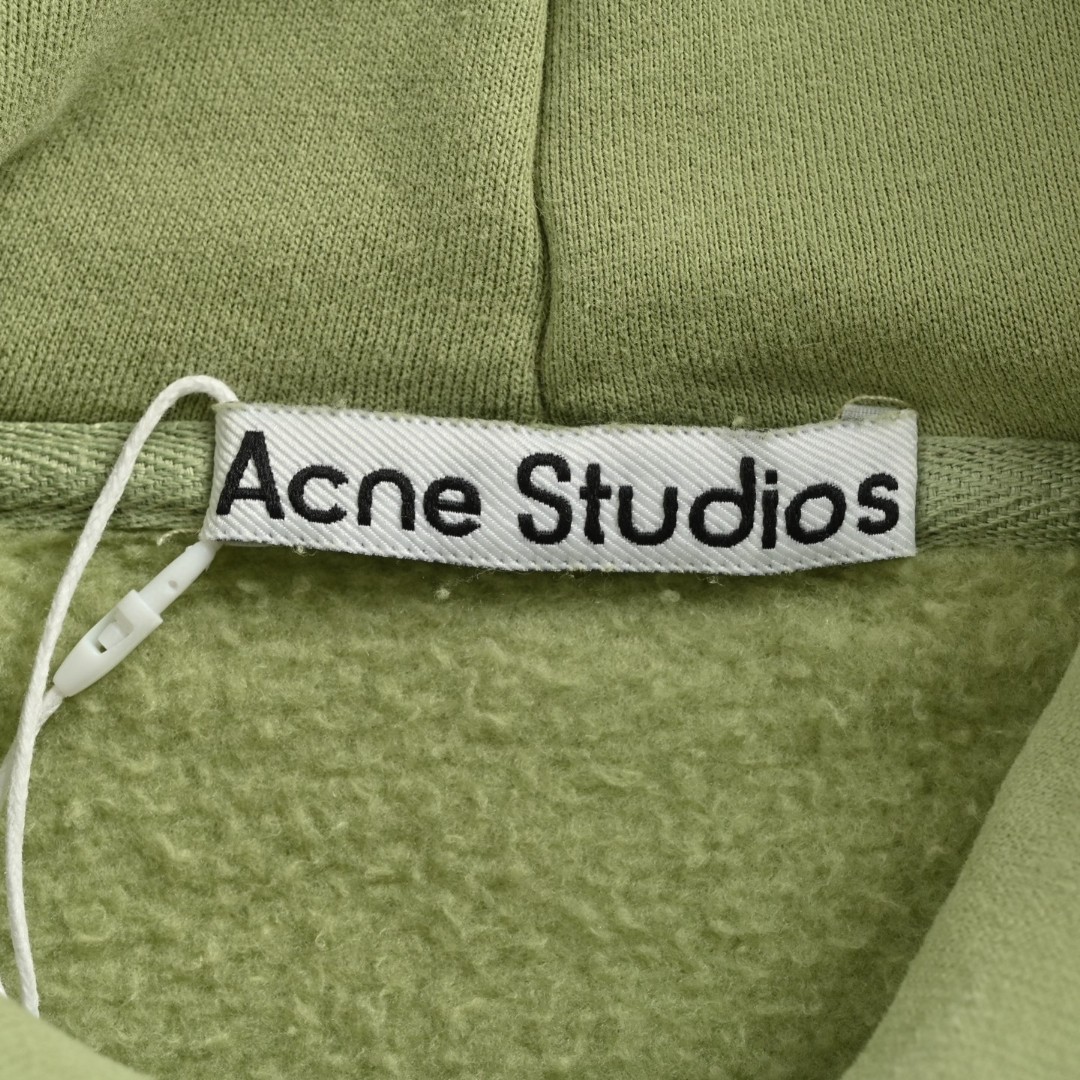 Acne Studios 1996渲染水洗做旧字母印花连帽卫衣 外套 长袖 绿色 B0 