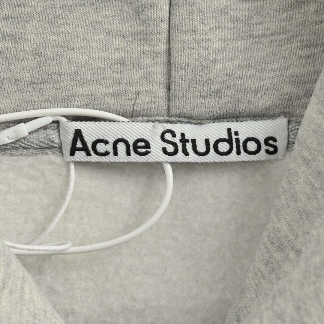 Acne Studios 1996渲染水洗做旧字母印花连帽卫衣 外套 长袖 灰色 B0 