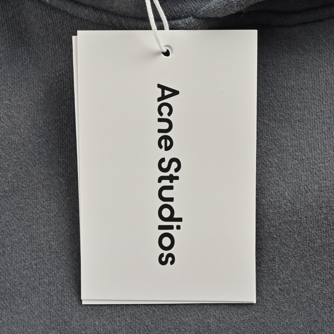 Acne Studios 1996渲染水洗做旧字母印花连帽卫衣 外套 长袖 灰色 B0 