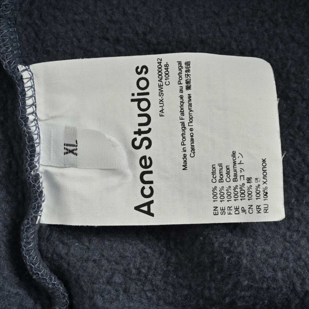 Acne Studios 1996渲染水洗做旧字母印花连帽卫衣 外套 长袖 灰色 B0 