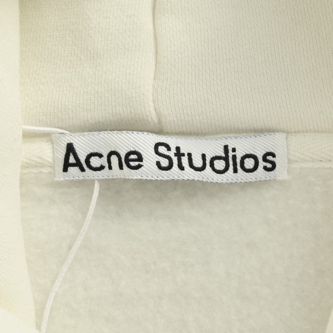 Acne Studios 1996渲染水洗做旧字母印花连帽卫衣 外套 长袖 白色 B0 CI0136DC6