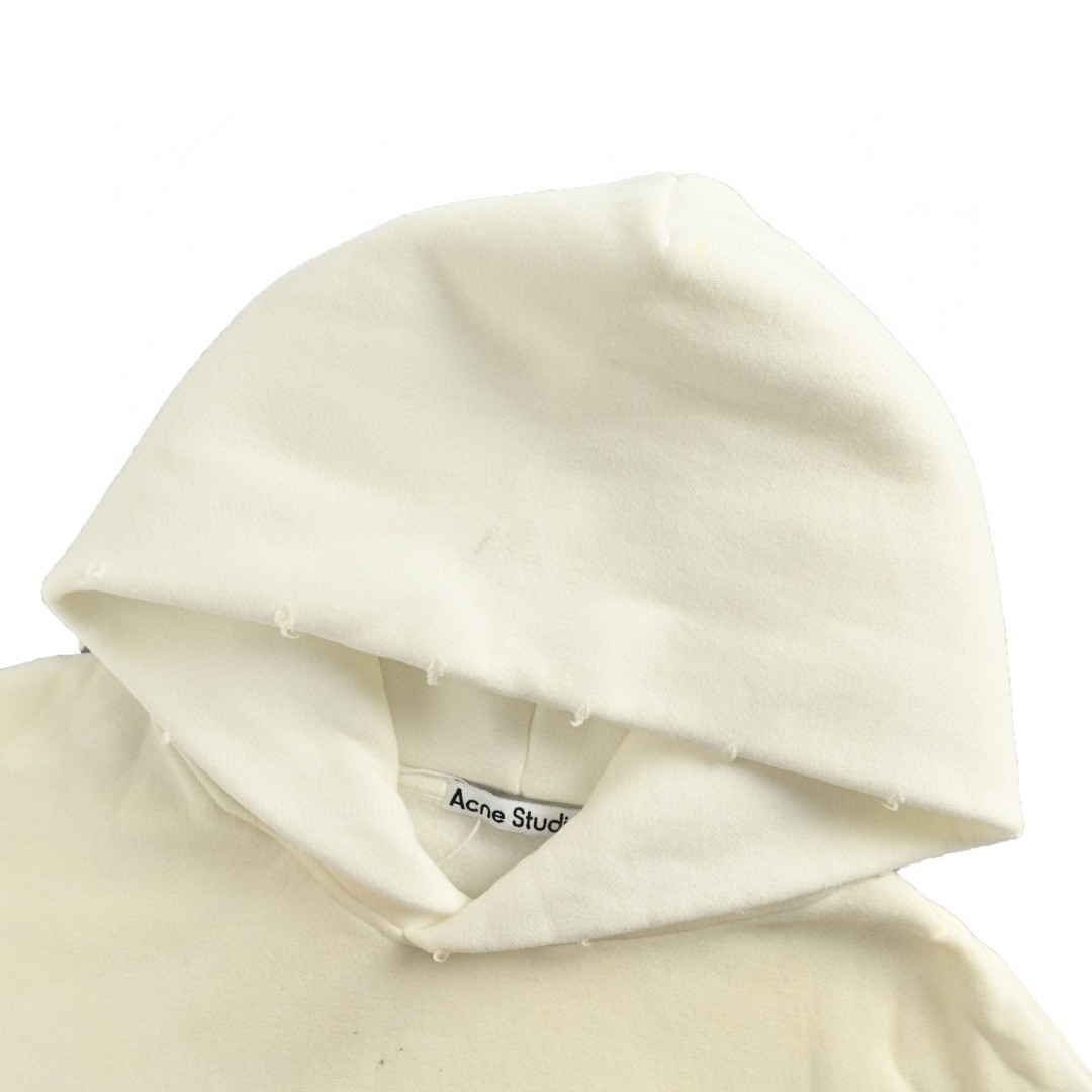 Acne Studios 1996渲染水洗做旧字母印花连帽卫衣 外套 长袖 白色 B0 CI0136DC6