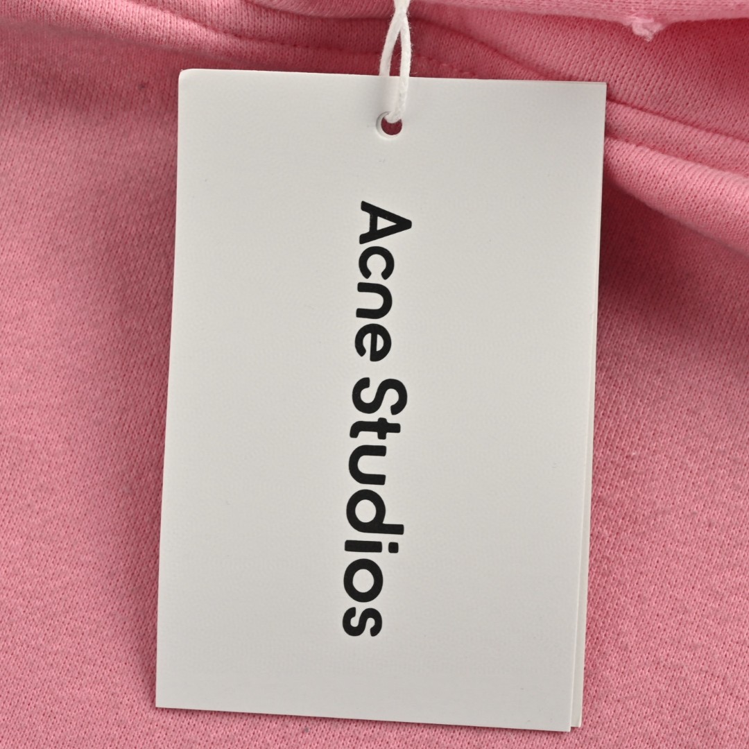 Acne Studios 1996渲染水洗做旧字母印花连帽卫衣 外套 长袖 粉色 B0 CI0136-DJS