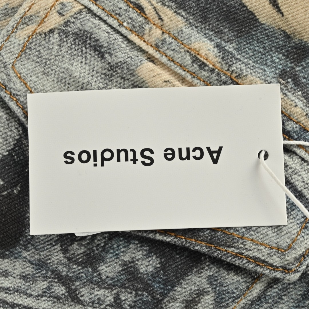Acne Studios 破坏涂鸦3D打印牛仔外套 夹克 长袖 蓝色 B5 B90809-AUZ