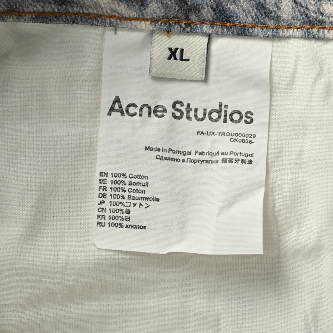 Acne Studios 破坏涂鸦3D打印牛仔裤 长裤 裤子 蓝色 B0 BK0679-863