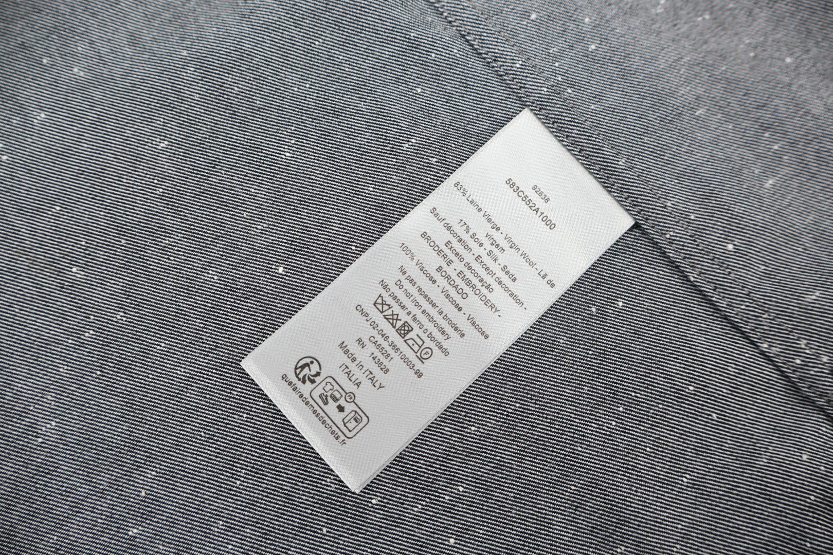 DIOR 迪奥纯色羊毛拉链夹克 外套 长袖 灰色 C0 583C552A1000-C978