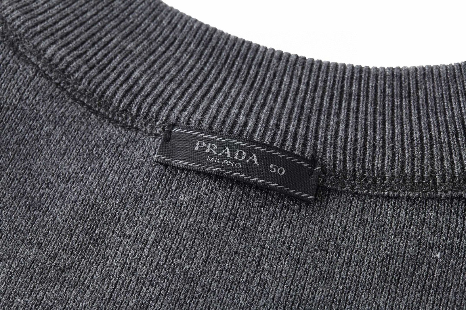 PRADA 普拉达 毛巾刺绣针织毛衣 卫衣 长袖 灰色 B0 UMF139-18DR-F0480-S-OOO