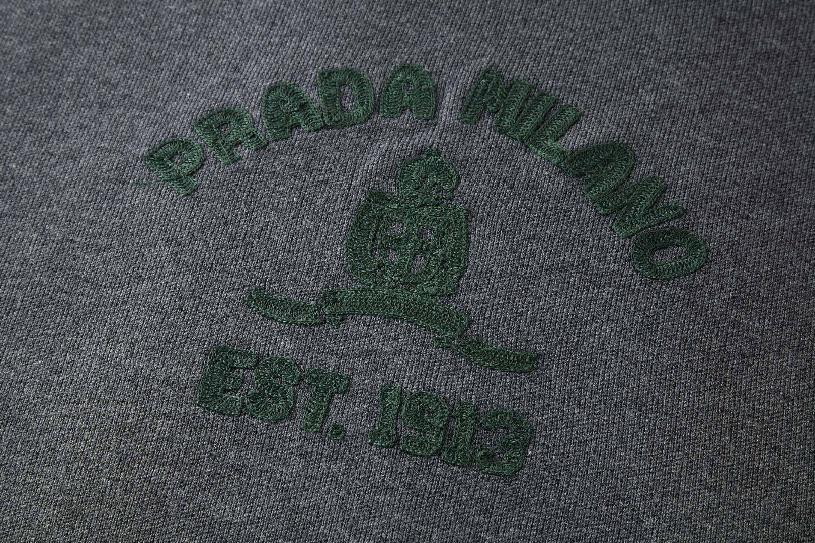 PRADA 普拉达 毛巾刺绣针织毛衣 卫衣 长袖 灰色 B0 UMF139-18DR-F0480-S-OOO