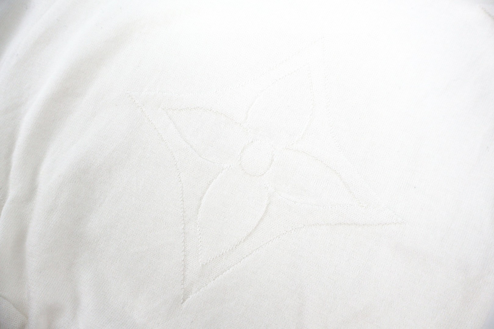 LOUIS VUITTON 路易威登 四叶草嵌花打底衫圆领毛衣 针织衫 长袖 白色 B0