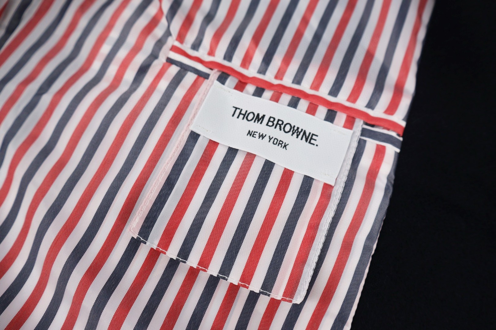 THOM BROWNE 毛呢棒球服夹克 外套 长袖 灰色 海军蓝 C0 MJO030A-06393-035