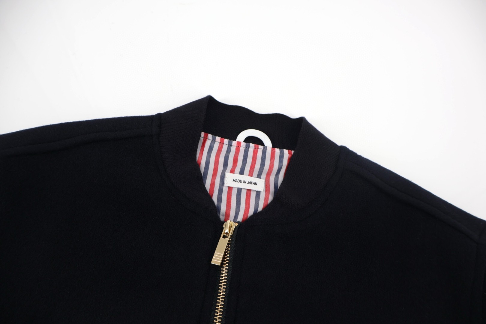 THOM BROWNE 毛呢棒球服夹克 外套 长袖 灰色 海军蓝 C0 MJO030A-06393-035