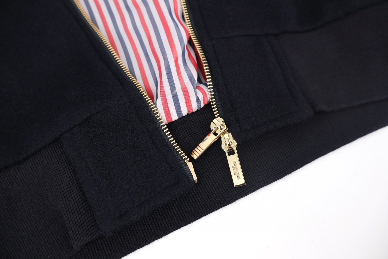 THOM BROWNE 毛呢棒球服夹克 外套 长袖 灰色 海军蓝 C0 MJO030A-06393-035