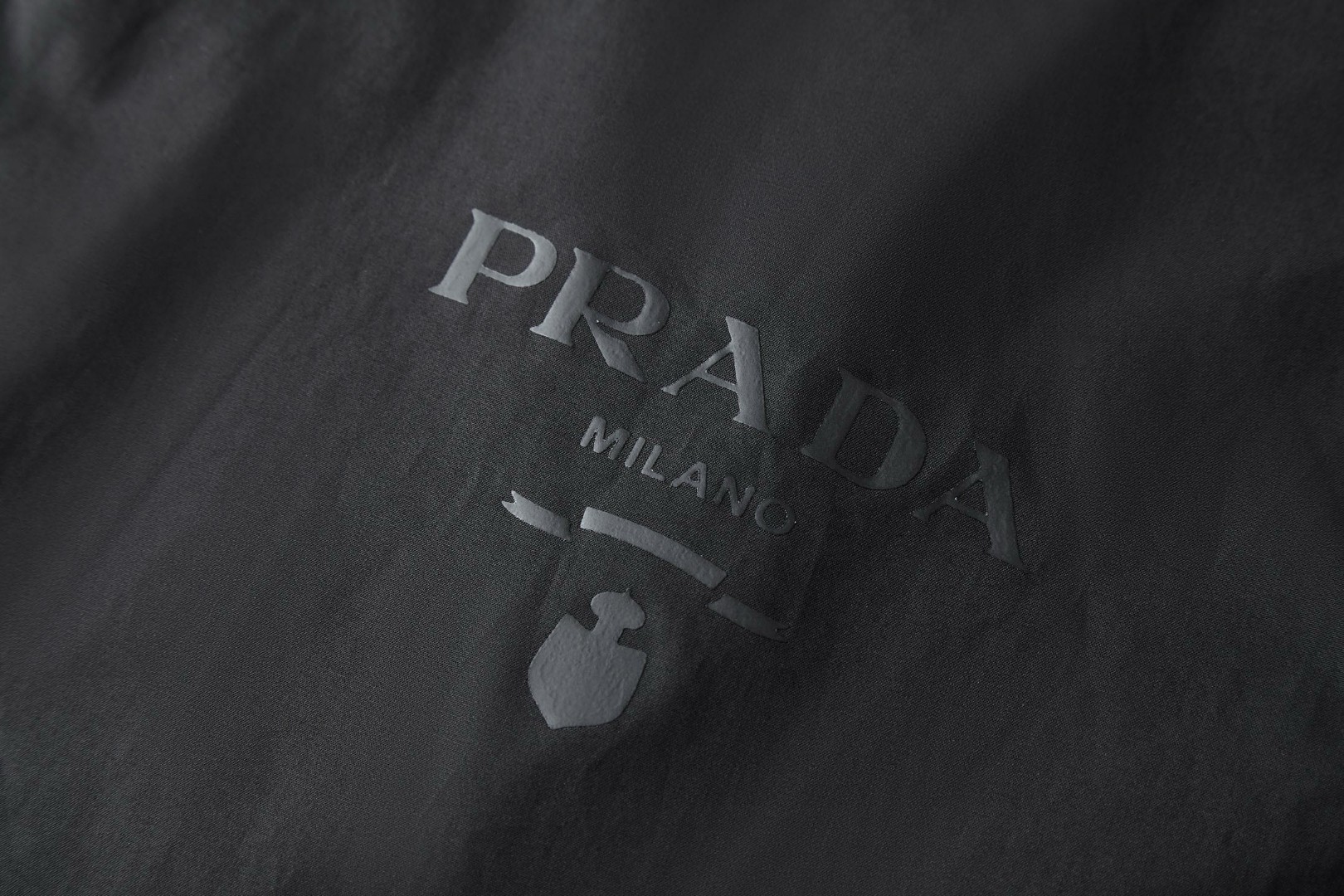 PRADA 普拉达 烫画logo衬衫 外套 长袖 黑色 白色 B0 