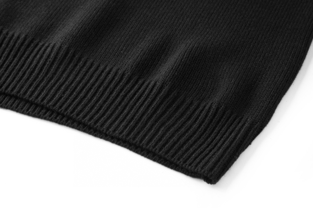 CELINE 赛琳 凯旋门刺绣高领半拉链针织领毛衣 长袖 黑色 灰色 B0 2ADBH048T-38OW