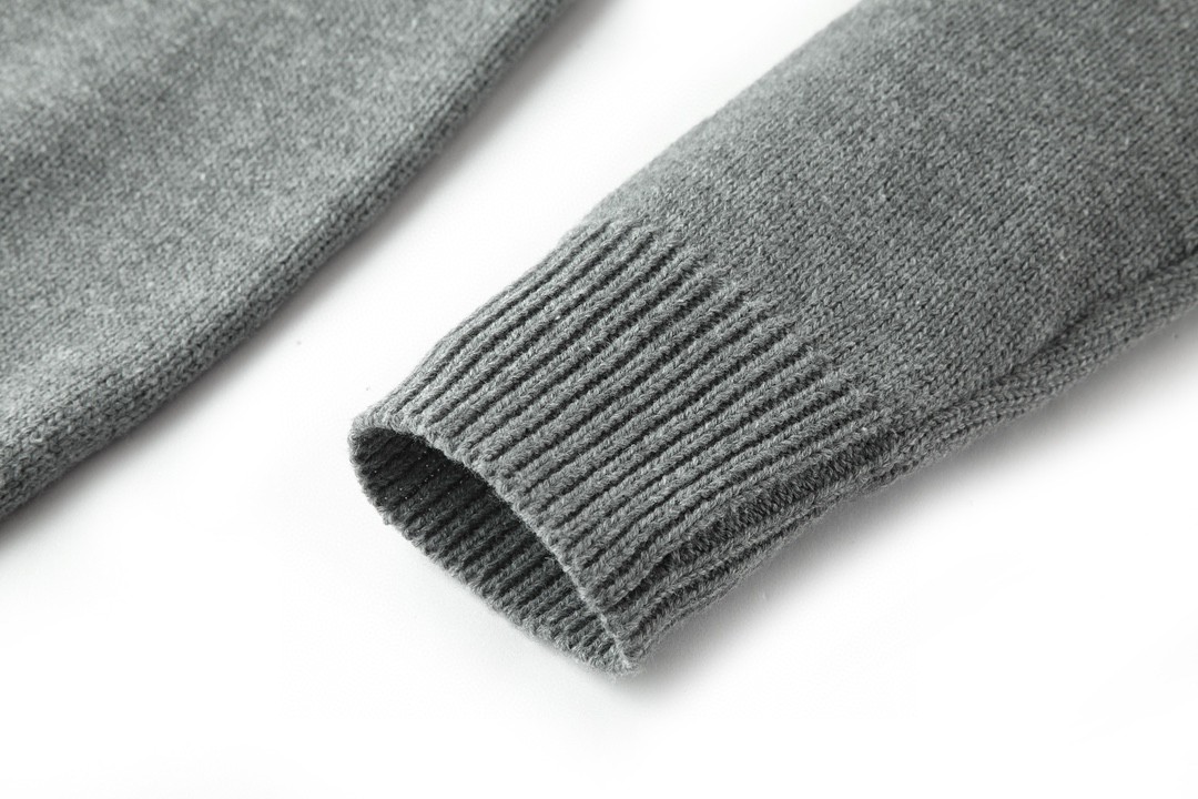 CELINE 赛琳 凯旋门刺绣高领半拉链针织领毛衣 长袖 黑色 灰色 B0 2ADBH048T-38OW