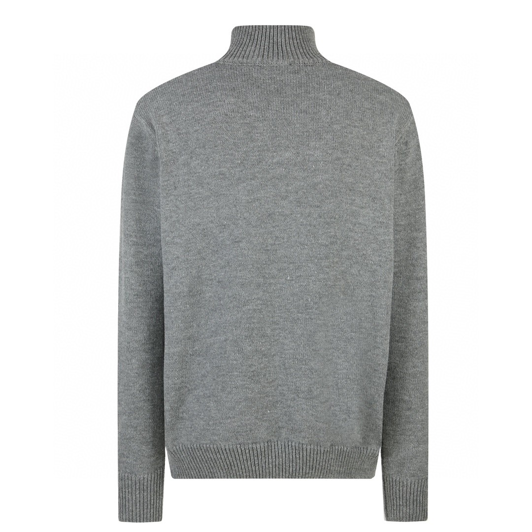 CELINE 赛琳 凯旋门刺绣高领半拉链针织领毛衣 长袖 黑色 灰色 B0 2ADBH048T-38OW