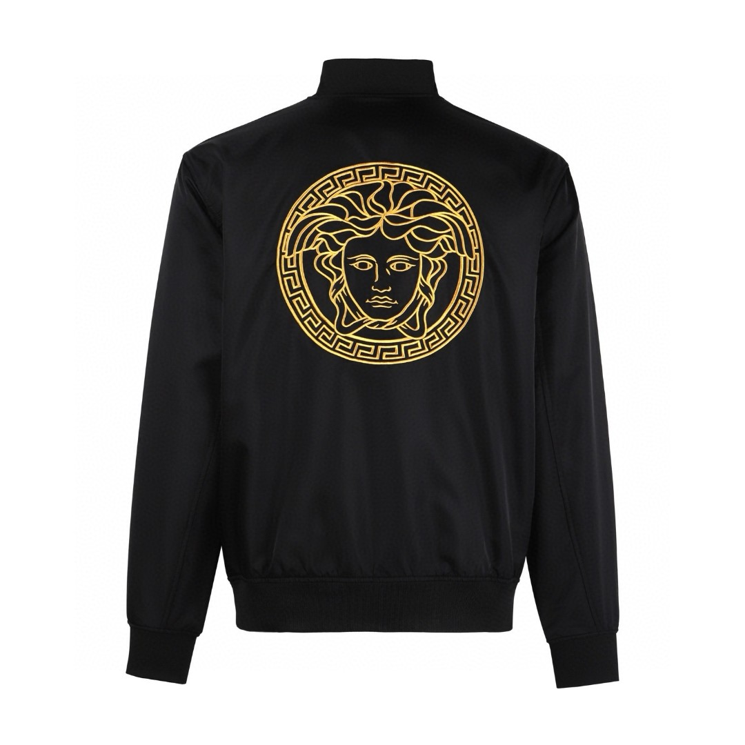 Versace 范思哲 美杜莎头像拉链夹克 外套 长袖 黑色 C0 1011848-1A02115-1B000