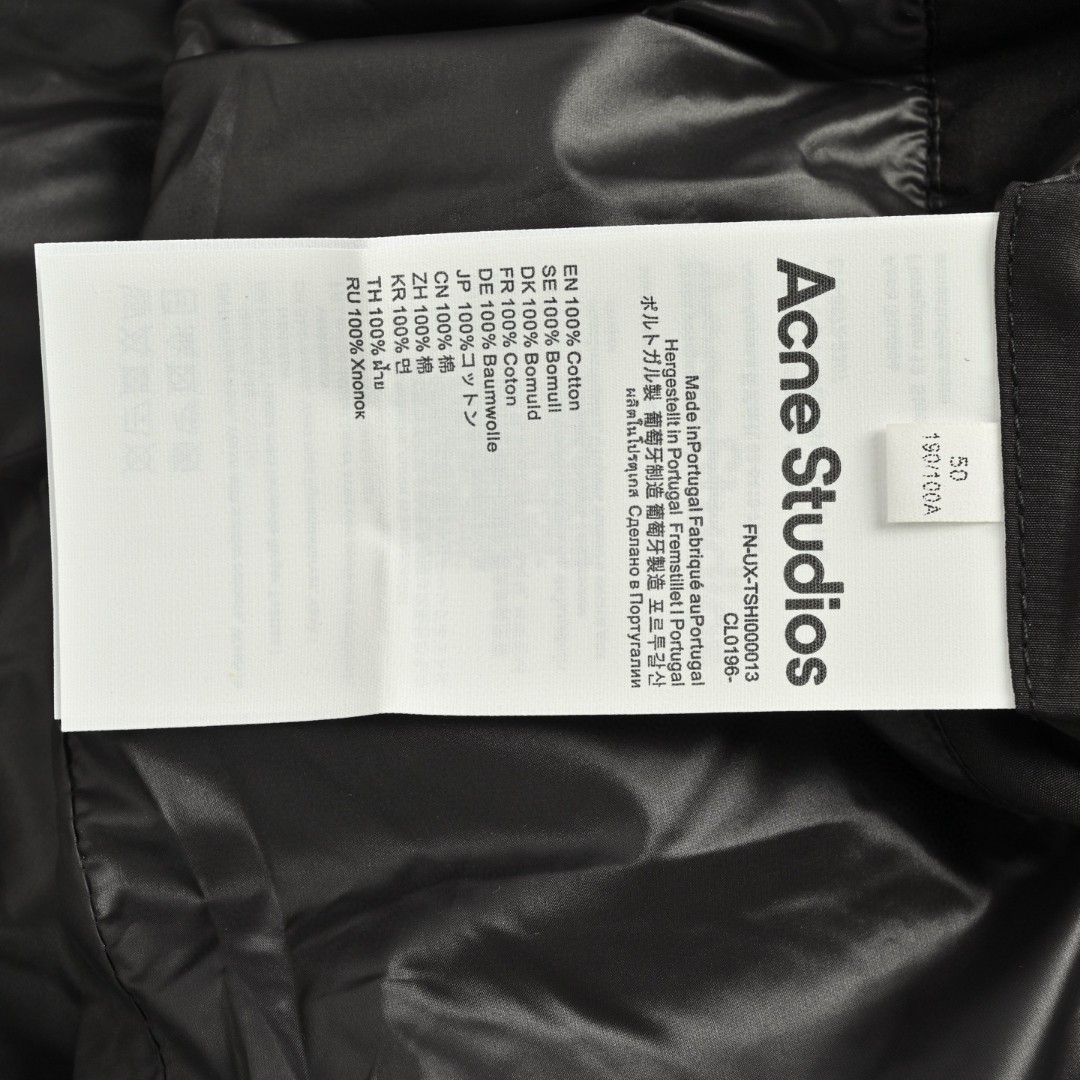 Acne Studios 小标排骨薄款羽绒马甲 羽绒服 背心 外套 夹克 长袖 黑色 C5 B90804-900