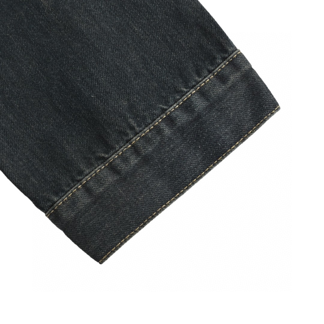 Acne Studios 刺绣字母徽标皮领水洗牛仔外套 夹克 长袖 深蓝色 C0 C90174-838