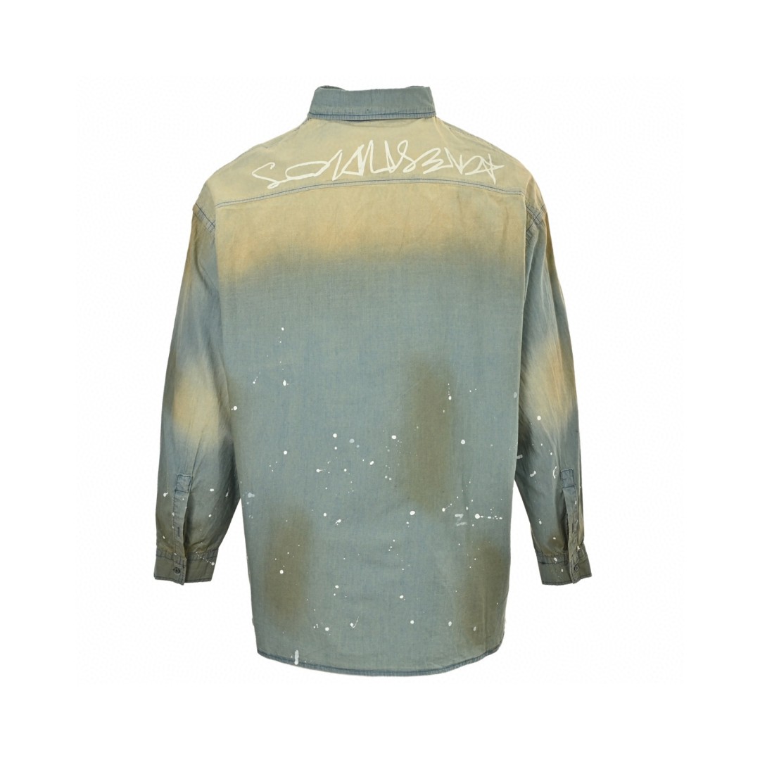 Acne Studios 泼墨做旧牛仔衬衫 外套 长袖 B0 BB0633-228