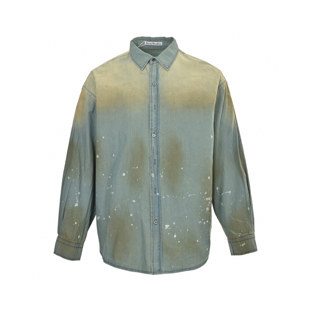 Acne Studios 泼墨做旧牛仔衬衫 外套 长袖 B0 BB0633-228